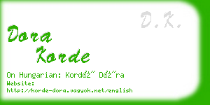 dora korde business card